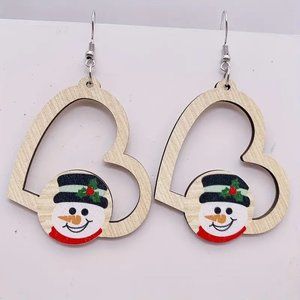 3/$12~Christmas Snowman Earrings